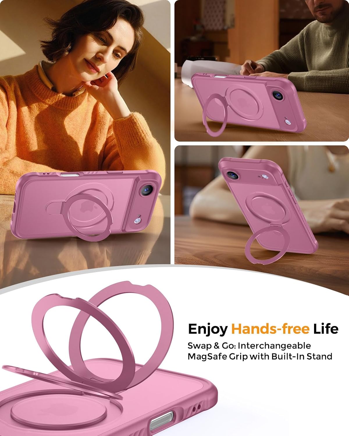 MOCCA Magnetic for iPhone 17 Air Case with Stand,Lavender Purple