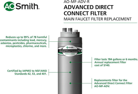 A. O. Smith AO-MF-ADV-R Replacement Filter | Advanced Direct Connect