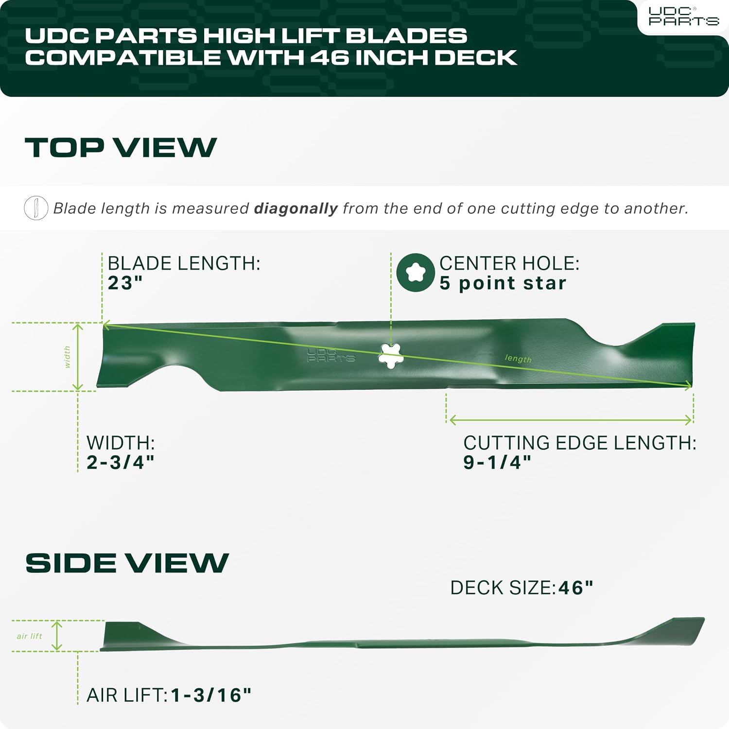 UDC Parts 532405380 405380 Husqvarna 46 Inch Mower Blades Replacement