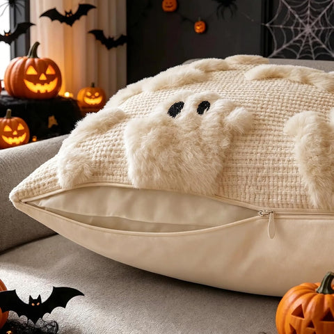 Halloween Pillow Covers 16x16 inch 2Pcs Beige Ghost Halloween Decor