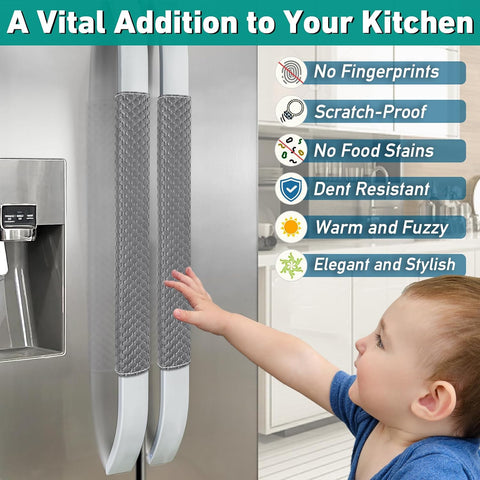 Refrigerator Door Handle Covers, 5 PCS, Performance Appliance Handle Covers, Non-Slip Fridge Door Handle Covers, Keep Your Kitchen Clean, Microwave Oven Dishwasher door Handle Protectors(Dark Gray)