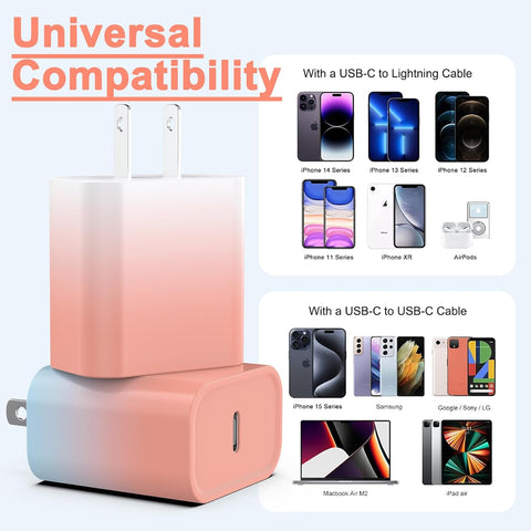 2Pack USB C Charger Block 20W, iGENJUN USB-C Power Adapter