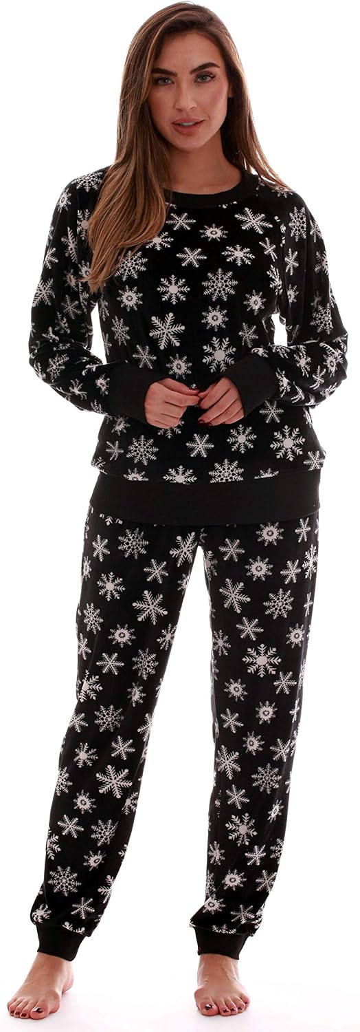 #followme Women’s Jogger Pajama Pants Set Ultra-Soft Velour PJs