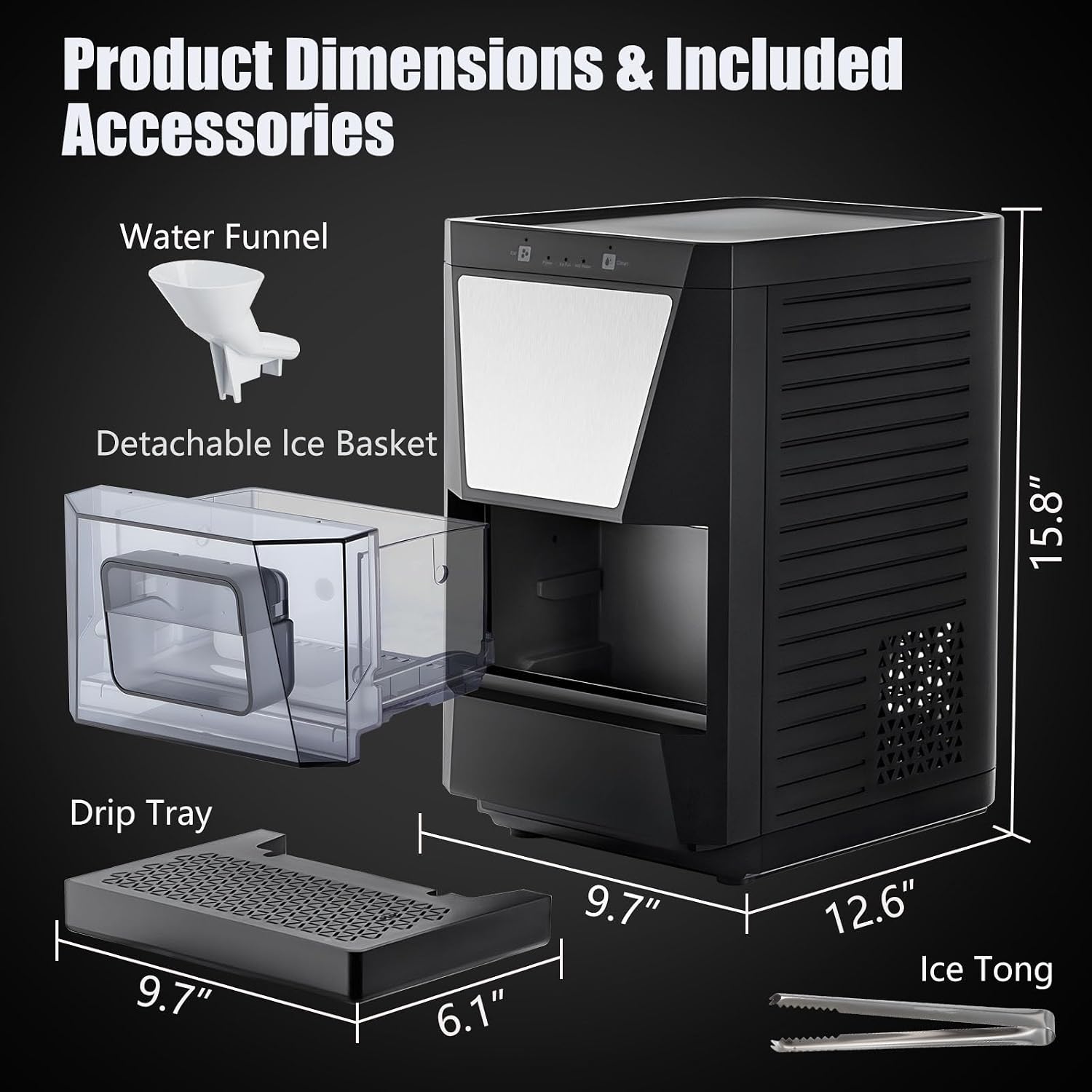 2" Clear Ice Ball Maker Countertop, Self-Cleaning Sphere Ice Maker