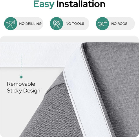 HOMEIDEAS 100% Blackout Linen Door Curtains for French Door 30x40 Inch