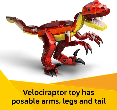 LEGO Creator 3 in 1 Fierce Dinosaur Building Toy for Boys & Girls, Ages 8+ - Gift for Birthdays - Kids Build 1 of 3 Prehistoric Animal Figures - 31379