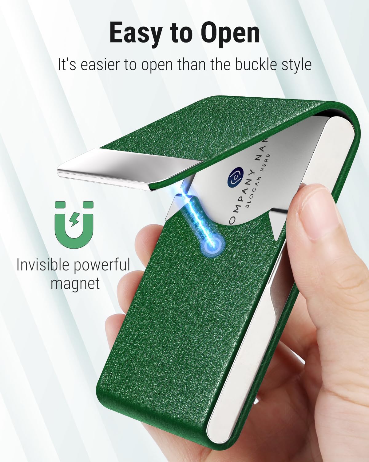 MaxGear Business Card Holder, PU Leather Business Card Case, Dark Green