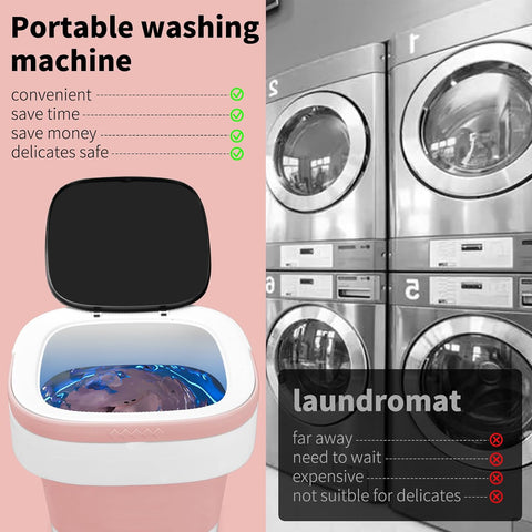 Portable Washing Machine, Mini 16L Foldable Washer and Dryer with 3 Modes Deep Cleaning