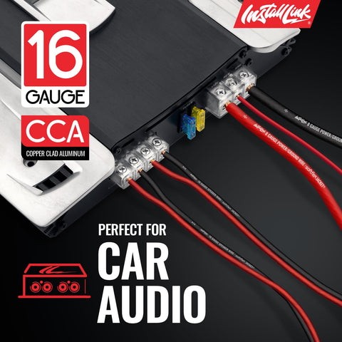 Install Link 16 AWG Gauge Speaker Wire (250 Feet) Car or Home Theater (CCA)