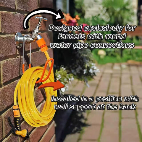 Garden Hose Holder Water Hose Hanger Wall Mounted,304Stainless Steel Solid Hose Hook Holds Up to 50Ft Garden Hose, Expandable Hose, Water Hose(Red 2pcs)
