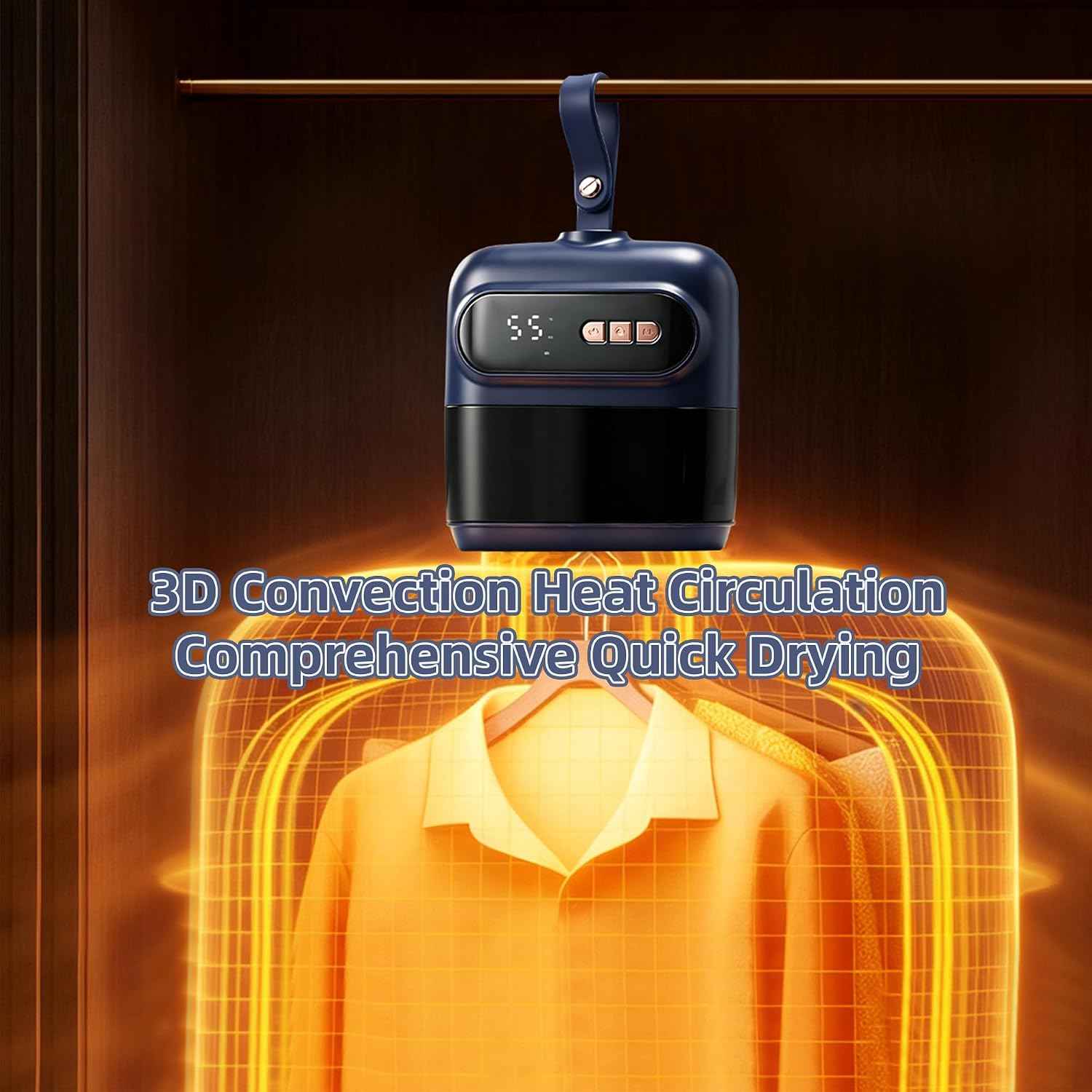 Portable Compact Clothes Dryer, 4-Module High-Efficiency Travel Dryer, 36dB Ultra-Quiet Operation, Fast & Energy-Efficient Drying System for Home, Travel & Dorm