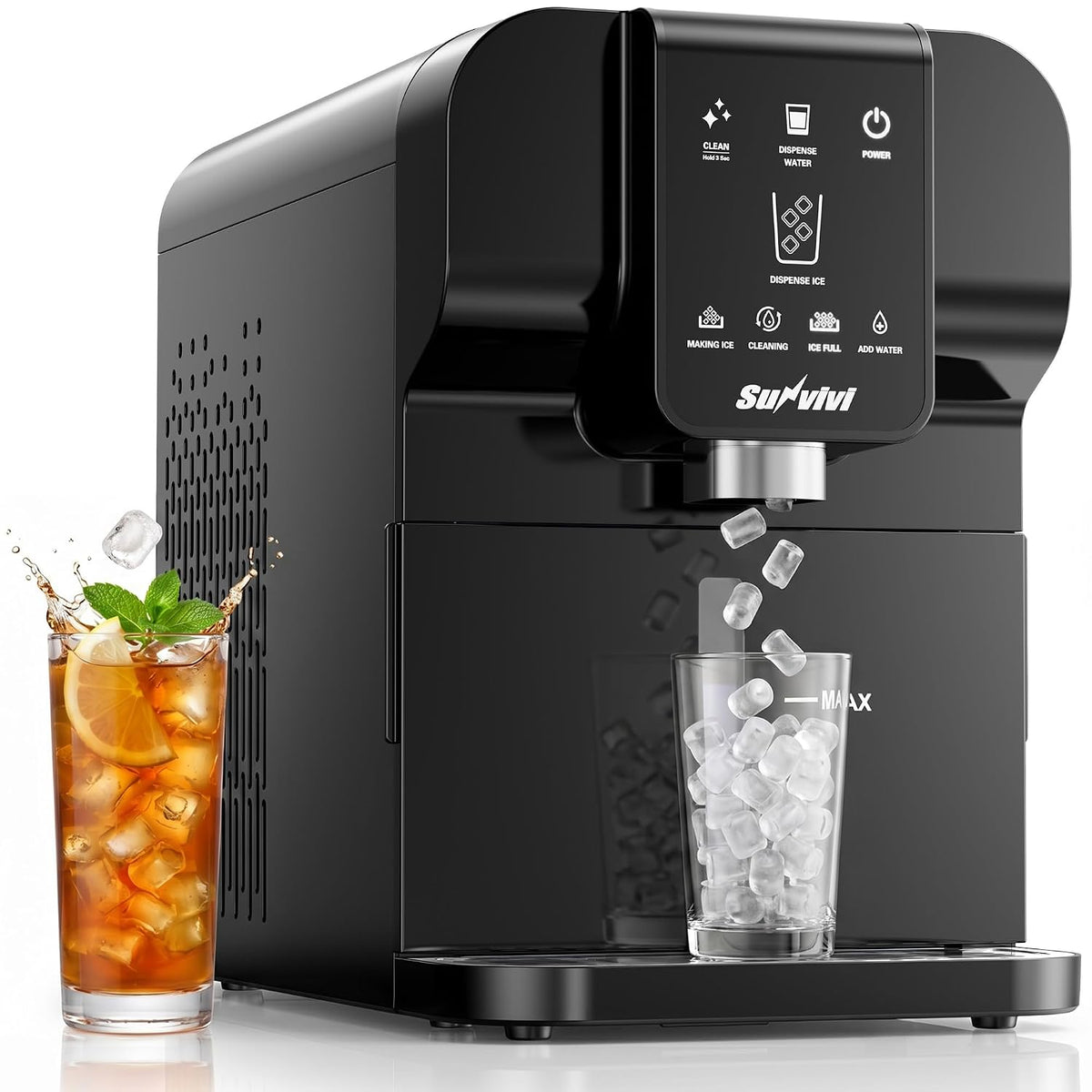 Sunvivi Commercial Chewable Nugget Ice Maker & Ice Water Dispenser