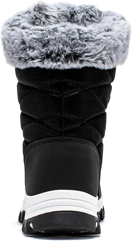 HOBIBEAR Women's Waterproof Winter Snow Boots Lightweight Warm Faux Fur Lined Mid-Calf Booties
