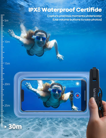 Lamicall Waterproof Phone Pouch, [2 Pack] IPX8 Water Proof Cell Phone Case