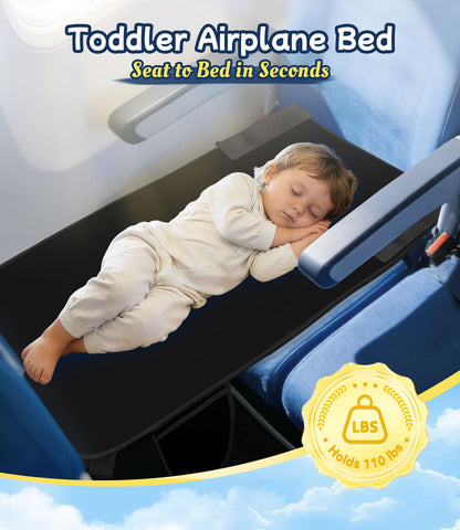 Toddler Airplane Bed, Airplane Bed for Toddler with Busy Book, Black