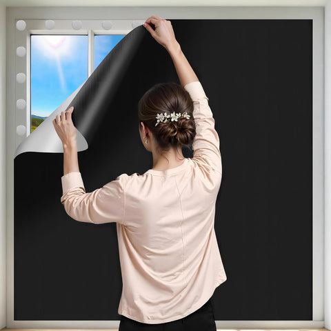 Blackout Curtains for Bedroom Portable Window Blinds Cover Adhesive Thermal Blackout Blinds No Drill Guard Blind for Window Shades Temporary Room Darkening Shades for Skylight RV Dorm(145x300)