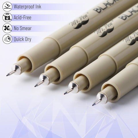 Mr. Pen- 0.25mm Micro Fine Point Pens, 4 Pack, Black Ink, Ultra Fine Point