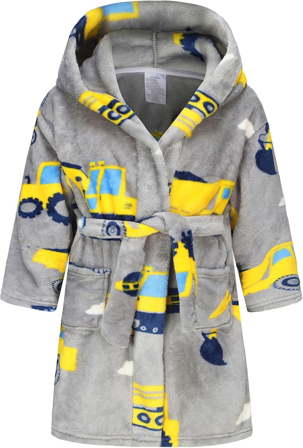 CJMJXPH Kids Toddler Boys Girls Fleece Robe Soft Hooded Bathrobe Pajamas Sleepwear 2-16 Years