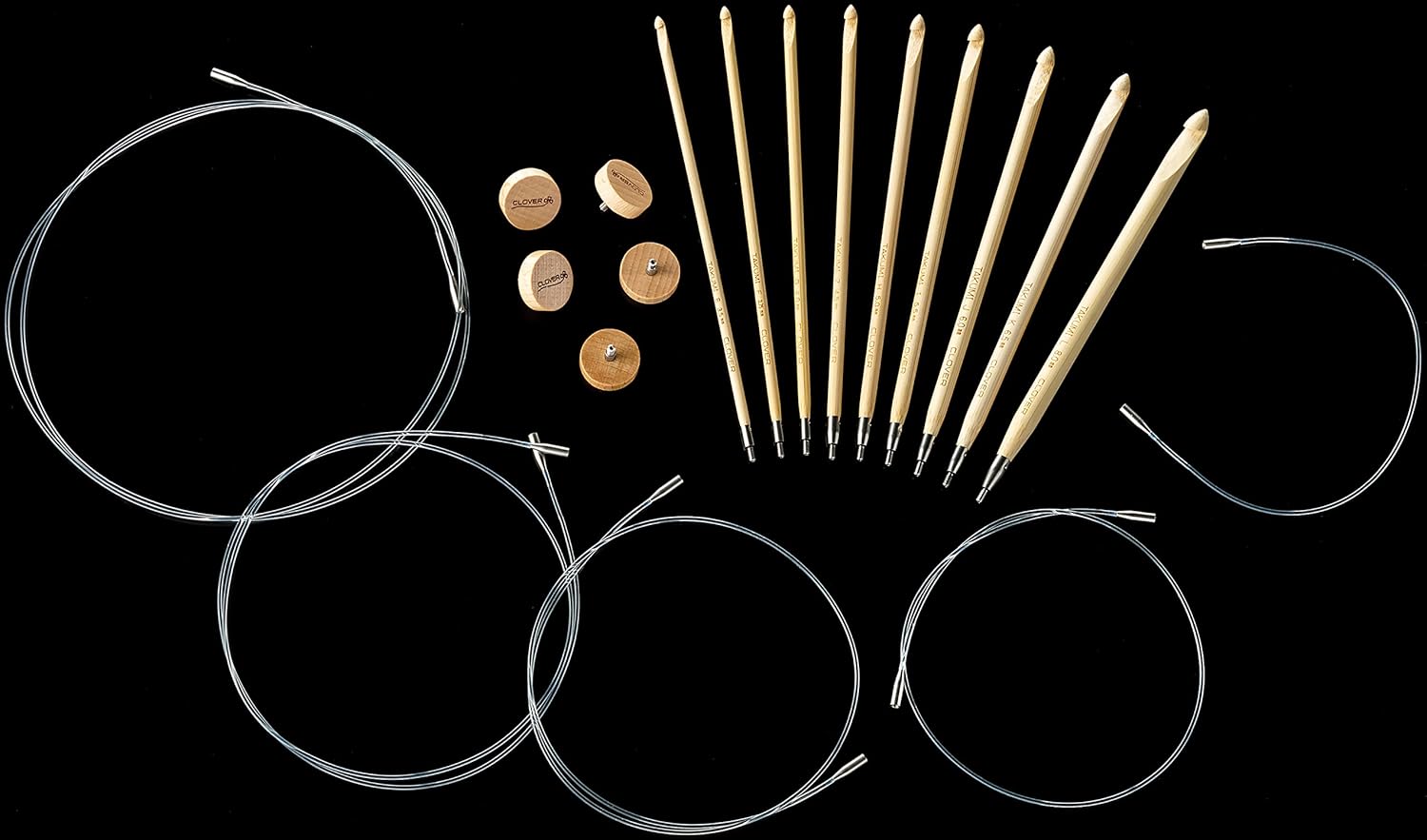 Clover Interchangeable Tunisian Crochet Hook "Takumi" Combo Set