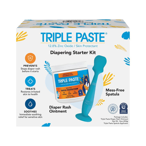 Triple Paste Diaper Rash Cream & Baby Spatula Bundle, 16 oz
