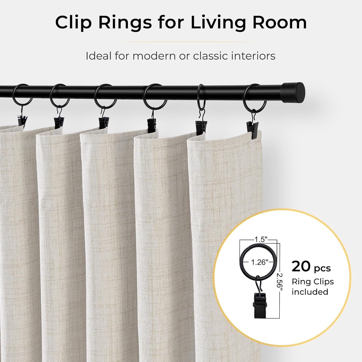 INOVADAY 100% Blackout Curtains for Bedroom Black Out Curtains 63 Inch Long