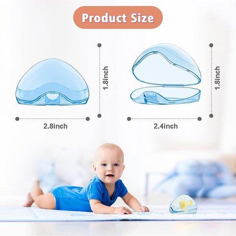 Pacifier Case,3 Pack BPA Free Pacifier Holder Case,Transparent Container Box for Baby Binky（Not Included),Essential Pacifier Accessories,Alway Keep Paci Clean,Easy to Clean(Blue)