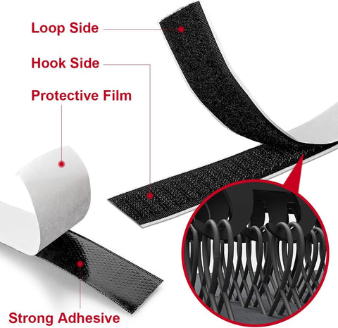1 Inch x 33 Feet Hook and Loop Tape, Nylon Heavy Duty Hook and Loop Tape Strips, Excellent Grip, Non-Adhesive, Interlocking Tape,for Sewing, Crafting,DIY,Wall Adhesive Strips