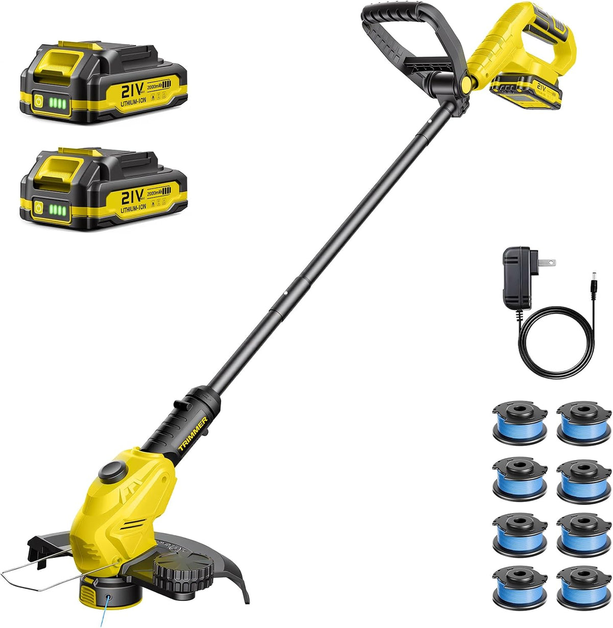 Weed Wacker, 21V Battery Powered Grass Trimmer & Edger 2-in-1