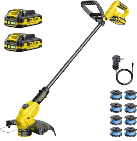 Weed Wacker, 21V Battery Powered Grass Trimmer & Edger 2-in-1