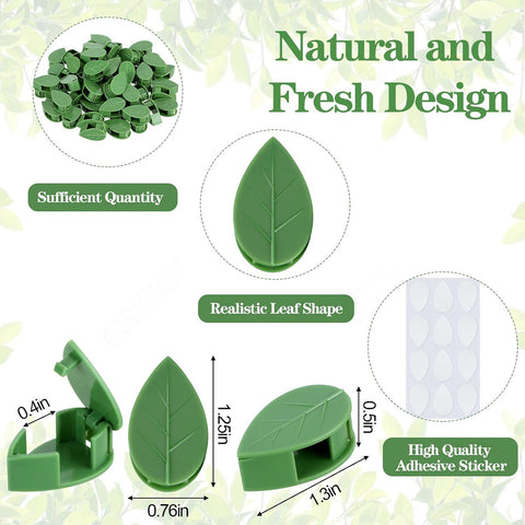 Geiserailie 60 Plant Climbing Clips Wall Fixture with 72 Stickers for Vine