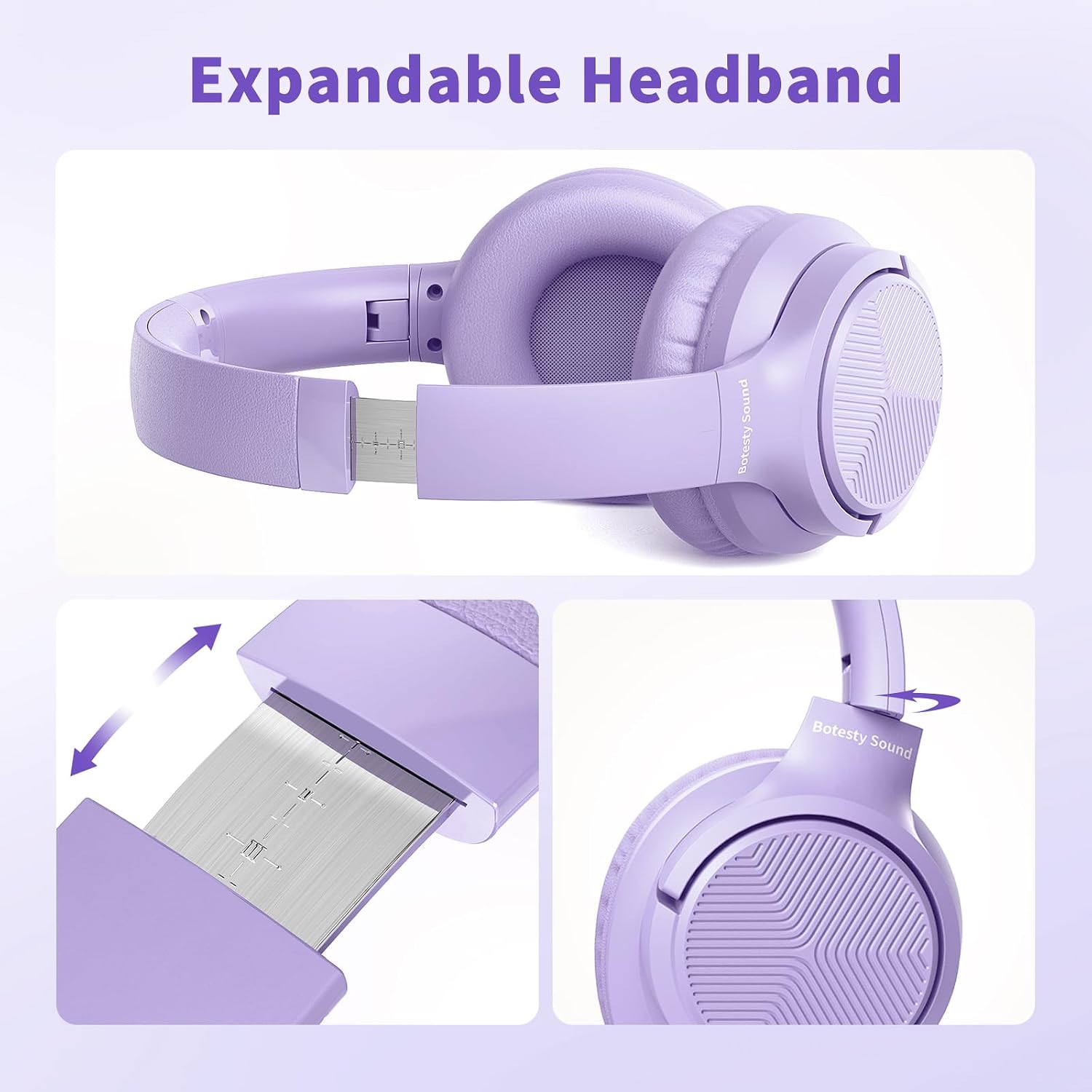 Headphones Wired with Microphone for School, 3.5mm Corded Headphone, Purple