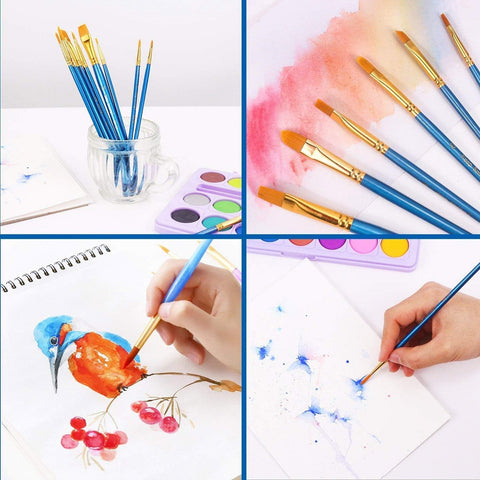 AROIC 60 Pcs Paint Brushes, Acrylic Paint Brush Set for Oil & Watercolor