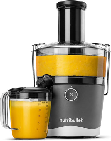 nutribullet® Juicer, 800W Juicer, Large 3" Feed Chute for Whole Fruits and Vegetables, 27oz Juice Pitcher, .5L Pulp Container, Dual Speeds, BPA Free, Gray, NBJ50100