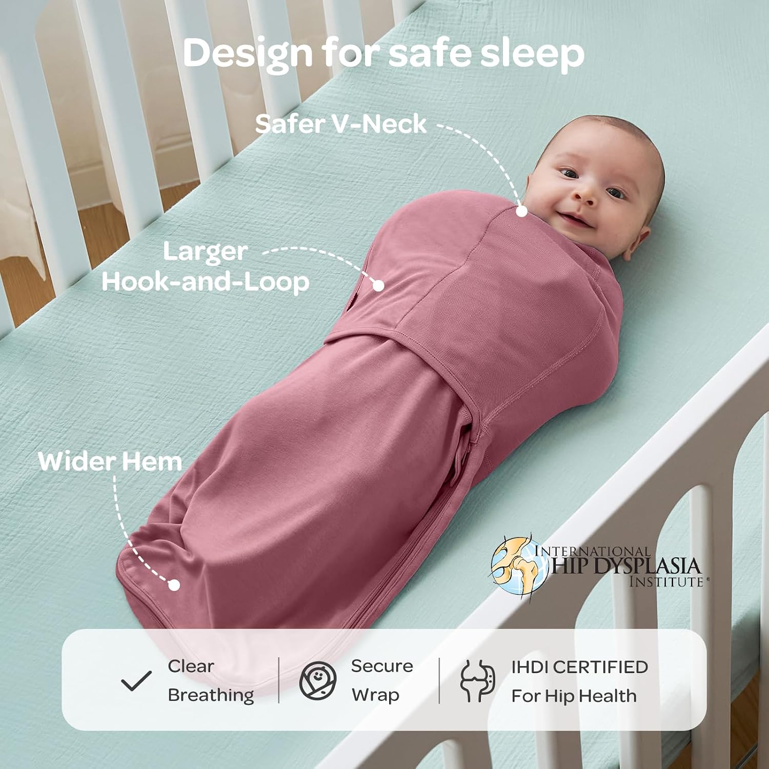 Momcozy Swaddles for Newborns, Quiet Fastener Swaddle for Infant 0-3 Months