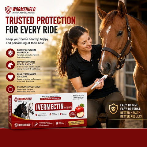 Horse Paste Ivermectin 1.87% | Apple Flavored – 6.08g Syringe for Equine Use Only Up to 1250 LB