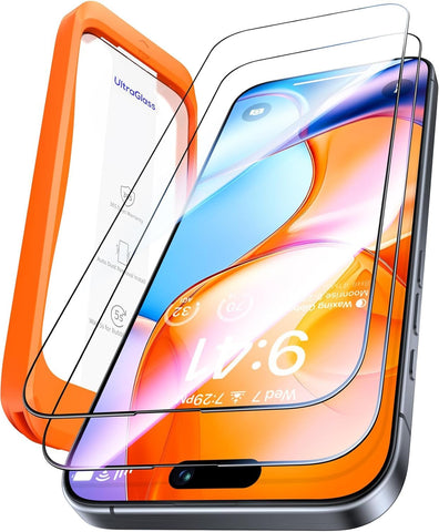 UltraGlass TOP 9H+ Glass for iPhone 14 Screen Protector [Military Grade Shatterproof & Longest Durable] Screen Protector 14 Tempered Glass Full Coverage Protection, 2 Packs