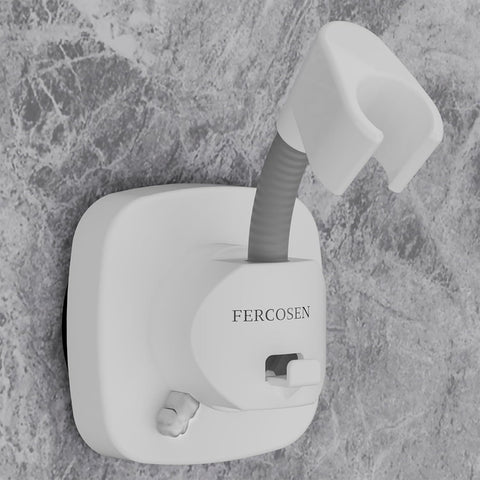 Shower Head Holder with Suction | 360° Swivel | White
