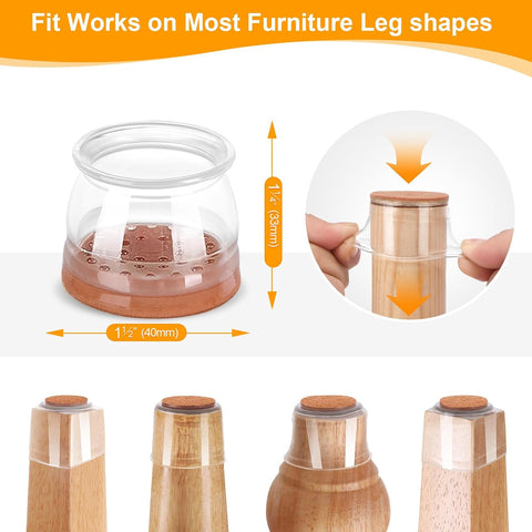 CHUNZEXI 36 Pack Silicone Chair Leg Floor Protectors for Hardwood Floors