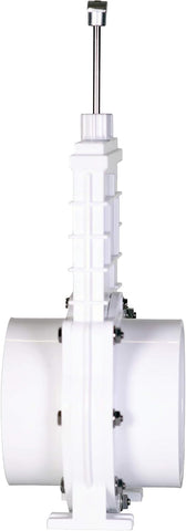 Valterra 4" PVC Gate Valve, slip/hub fittings with stainless steel paddle for Koi/Slurry Ponds, Aquaculture, Sewer lines & more, White (6401)