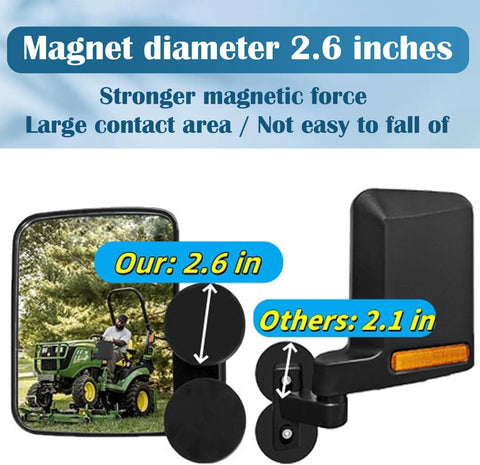 Magnetic Tractor Side View Mirrors for Kubota Mahindra John Deere