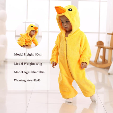 TONWHAR Unisex-Baby Animal Costume for Halloween & Playwear - Cartoon Hooded Romper Jumpsuit for Infants & Toddlers
