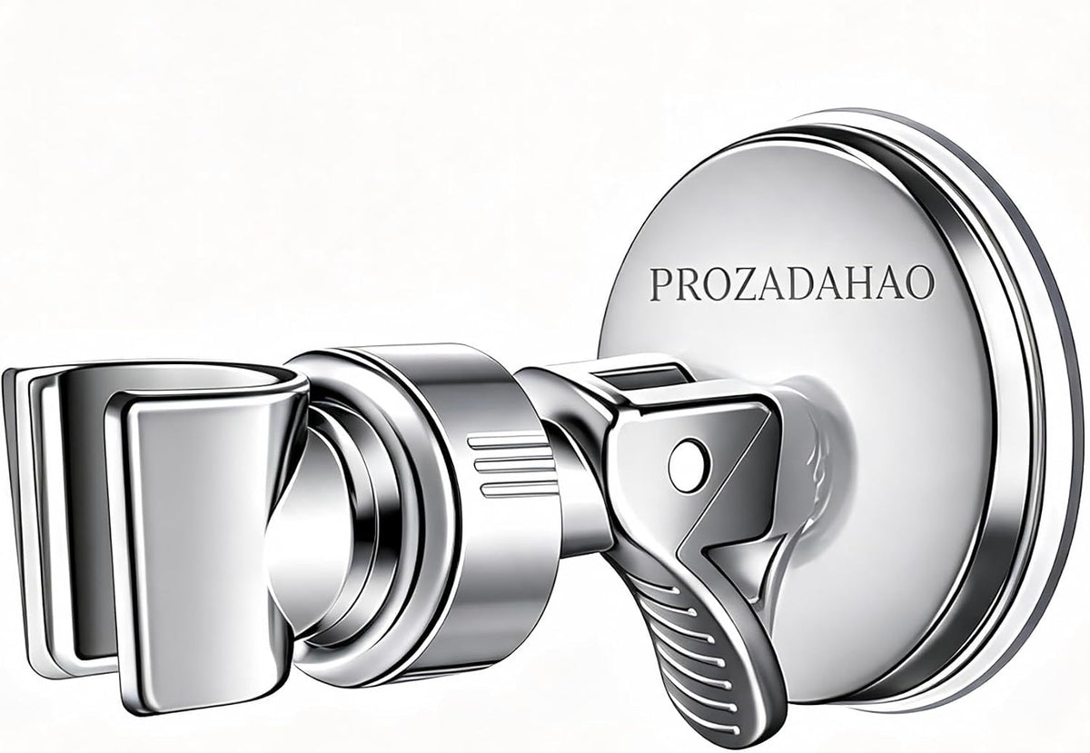Adjustable Shower Head Holder, Bathroom Suction Cup Bracket for Handheld Showerhead, Removable Wall Mounted Shower Bracket (Silver) (Silver, 1)