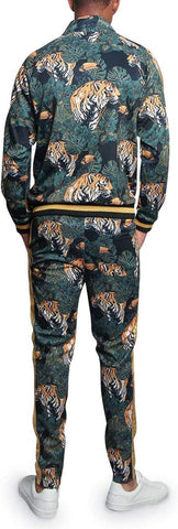 G-Style USA Men's 2-Piece Tracksuit Set Cotton Blend Zip-Up Jogging Sweatsuit With Trim Detail S-5XL