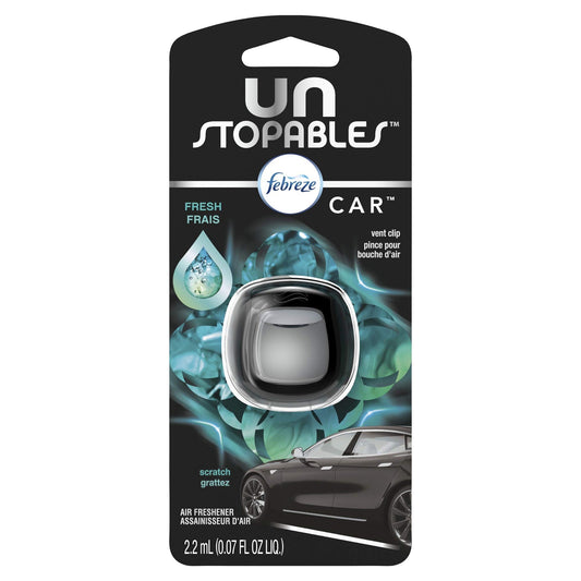 Febreze Unstopables Car Odor-Eliminating Car Freshener Vent Clip Fresh, 07 fl oz. Car Vent Clip