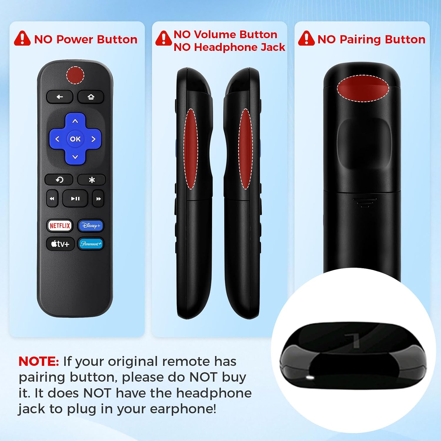 (2 Pack) Replacement Remote for Roku Box, for Roku Express, for Roku Player