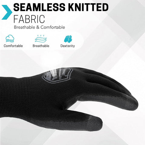 FURWEY Work Gloves, 16/32Pairs Nitrile, Seamless Nylon Knit