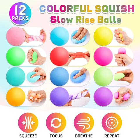 VISCOO 12 Pack Slow Rising Stress Ball,Stress Balls for Adults,Fidget Toys