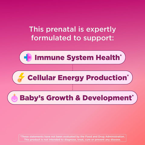 OLLY Prenatal Multivitamin Gummy, Daily Blend for Mommy & Baby - 60 Count