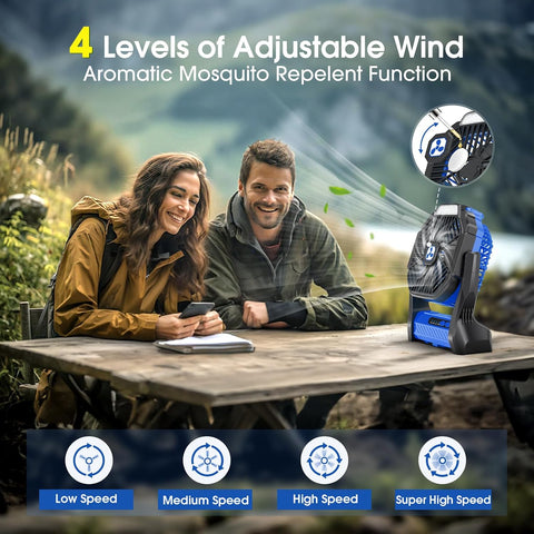 Portable Rechargeable Fan, 20000mAh Cordless Battery Powered Camping Fans