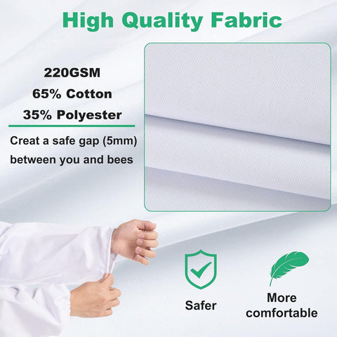 LONGADS Bee Suit for Men, Full Body Beekeeper Suit with Gloves & Veil XXXL